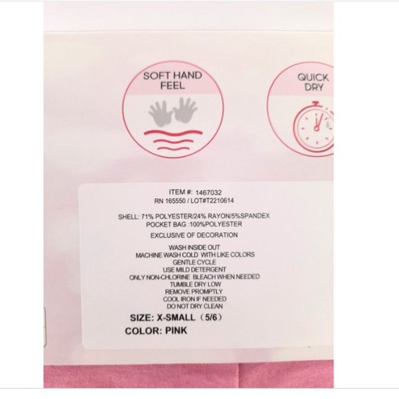 32 Degrees Cool Youth Girls 2-Pack Short Pink XS 5/6 - Picture 5 of 8